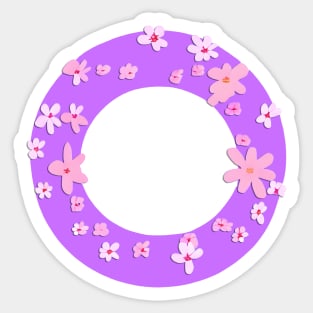 Mother's Day Pink Blossom Flower Wreath (MD23MOD002b) Sticker